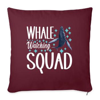 Observateurs de baleines - Housse de coussin décorative 45 x 45 cm - bordeaux - Devant