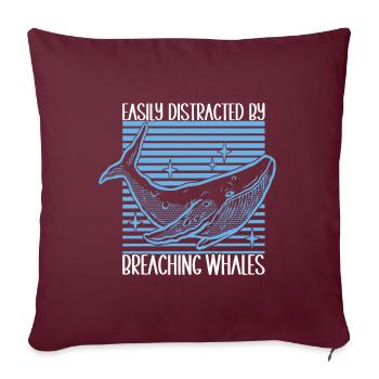 Observateurs de baleines - Housse de coussin décorative 45 x 45 cm - bordeaux - Devant