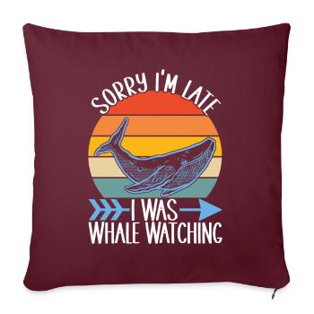 Observateurs de baleines - Housse de coussin décorative 45 x 45 cm - bordeaux - Devant