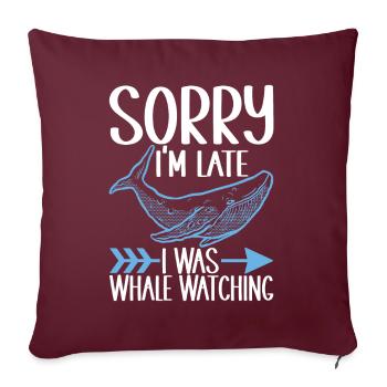 Observateurs de baleines - Housse de coussin décorative 45 x 45 cm - bordeaux - Devant