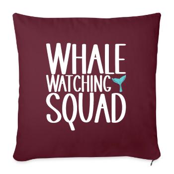 Observateurs de baleines - Housse de coussin décorative 45 x 45 cm - bordeaux - Devant