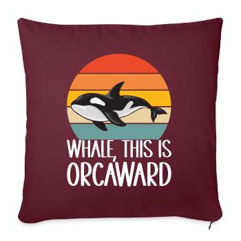 Orques d’observation des baleines - Housse de coussin décorative 45 x 45 cm - bordeaux - Devant
