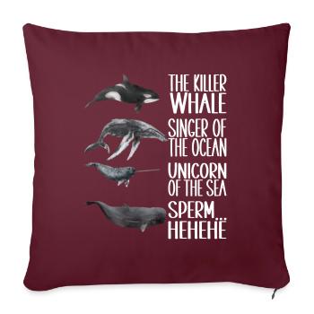 Observateurs de baleines - Housse de coussin décorative 45 x 45 cm - bordeaux - Devant