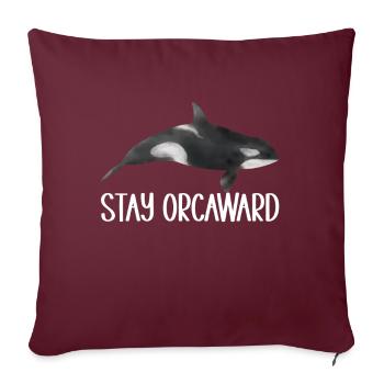 Orques d’observation des baleines - Housse de coussin décorative 45 x 45 cm - bordeaux - Devant