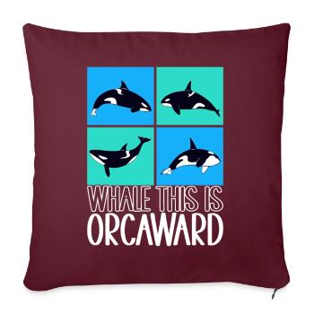 Orques d’observation des baleines - Housse de coussin décorative 45 x 45 cm - bordeaux - Devant