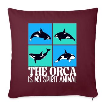 Orques d’observation des baleines - Housse de coussin décorative 45 x 45 cm - bordeaux - Devant