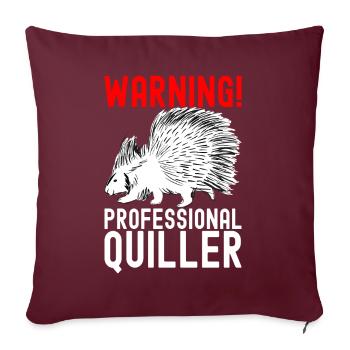 Porc-épic mignon - Housse de coussin décorative 45 x 45 cm - bordeaux - Devant