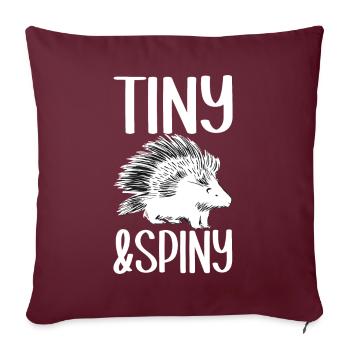 Porc-épic mignon - Housse de coussin décorative 45 x 45 cm - bordeaux - Devant