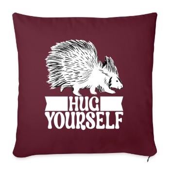 Porc-épic mignon - Housse de coussin décorative 45 x 45 cm - bordeaux - Devant
