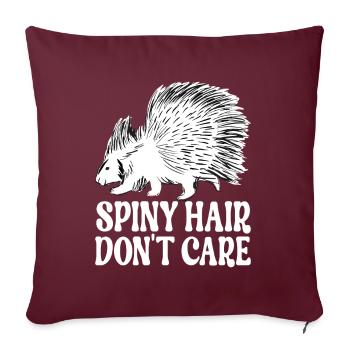Porc-épic mignon - Housse de coussin décorative 45 x 45 cm - bordeaux - Devant
