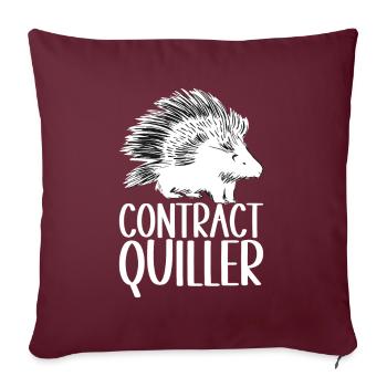 Porc-épic mignon - Housse de coussin décorative 45 x 45 cm - bordeaux - Devant