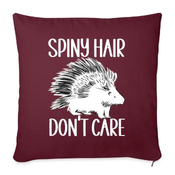 Porc-épic mignon - Housse de coussin décorative 45 x 45 cm - bordeaux - Devant