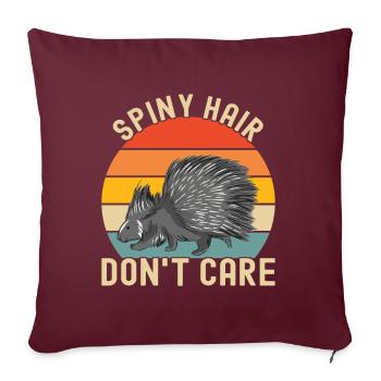 Porc-épic mignon - Housse de coussin décorative 45 x 45 cm - bordeaux - Devant