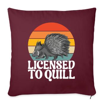 Porc-épic mignon - Housse de coussin décorative 45 x 45 cm - bordeaux - Devant