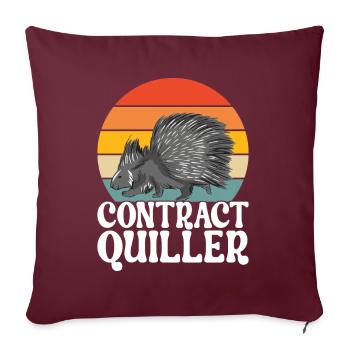 Porc-épic mignon - Housse de coussin décorative 45 x 45 cm - bordeaux - Devant