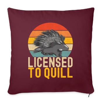Porc-épic mignon - Housse de coussin décorative 45 x 45 cm - bordeaux - Devant