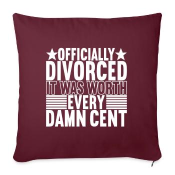 Divorce Divorcé - Housse de coussin décorative 45 x 45 cm - bordeaux - Devant
