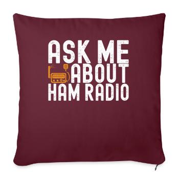 Radio amateur Opérateur radio amateur - Housse de coussin décorative 45 x 45 cm - bordeaux - Devant