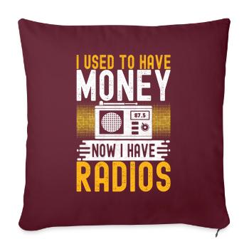 Radio amateur Opérateur radio amateur - Housse de coussin décorative 45 x 45 cm - bordeaux - Devant