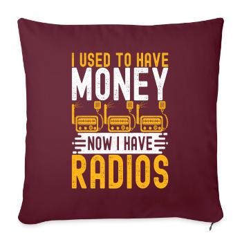 Radio amateur Opérateur radio amateur - Housse de coussin décorative 45 x 45 cm - bordeaux - Devant