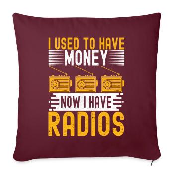Radio amateur Opérateur radio amateur - Housse de coussin décorative 45 x 45 cm - bordeaux - Devant