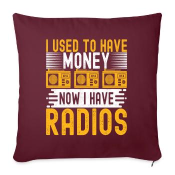 Radio amateur Opérateur radio amateur - Housse de coussin décorative 45 x 45 cm - bordeaux - Devant