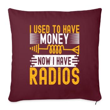Radio amateur Opérateur radio amateur - Housse de coussin décorative 45 x 45 cm - bordeaux - Devant