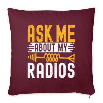 Radio amateur Opérateur radio amateur - Housse de coussin décorative 45 x 45 cm - bordeaux - Devant
