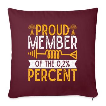Radio amateur Opérateur radio amateur - Housse de coussin décorative 45 x 45 cm - bordeaux - Devant