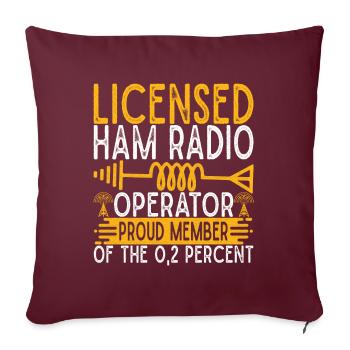Radio amateur Opérateur radio amateur - Housse de coussin décorative 45 x 45 cm - bordeaux - Devant