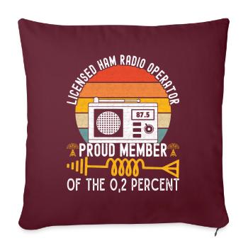 Radio amateur Opérateur radio amateur - Housse de coussin décorative 45 x 45 cm - bordeaux - Devant