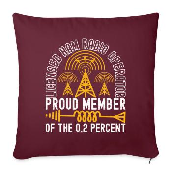 Radio amateur Opérateur radio amateur - Housse de coussin décorative 45 x 45 cm - bordeaux - Devant