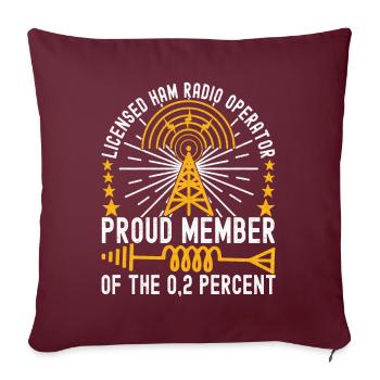 Radio amateur Opérateur radio amateur - Housse de coussin décorative 45 x 45 cm - bordeaux - Devant