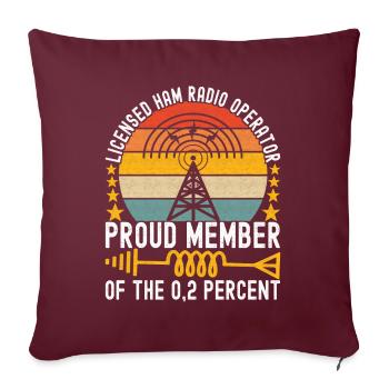 Radio amateur Opérateur radio amateur - Housse de coussin décorative 45 x 45 cm - bordeaux - Devant