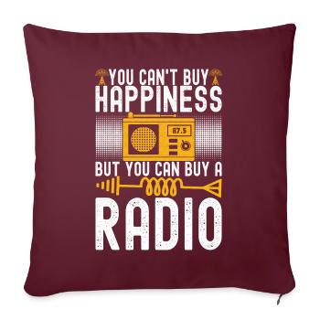 Radio amateur Opérateur radio amateur - Housse de coussin décorative 45 x 45 cm - bordeaux - Devant
