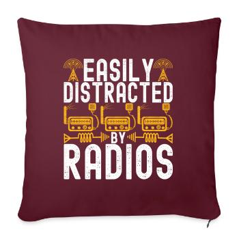 Radio amateur Opérateur radio amateur - Housse de coussin décorative 45 x 45 cm - bordeaux - Devant