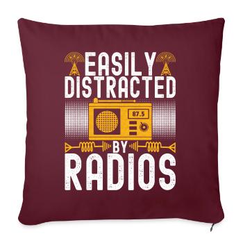 Radio amateur Opérateur radio amateur - Housse de coussin décorative 45 x 45 cm - bordeaux - Devant