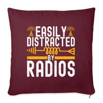 Radio amateur Opérateur radio amateur - Housse de coussin décorative 45 x 45 cm - bordeaux - Devant