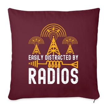 Radio amateur Opérateur radio amateur - Housse de coussin décorative 45 x 45 cm - bordeaux - Devant