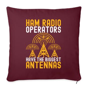 Radio amateur Opérateur radio amateur - Housse de coussin décorative 45 x 45 cm - bordeaux - Devant