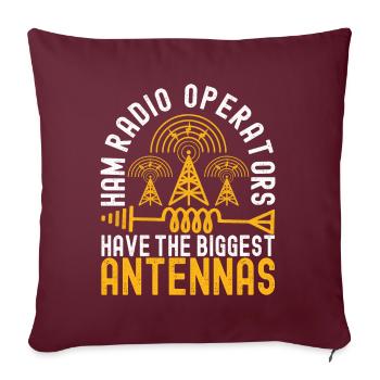 Radio amateur Opérateur radio amateur - Housse de coussin décorative 45 x 45 cm - bordeaux - Devant