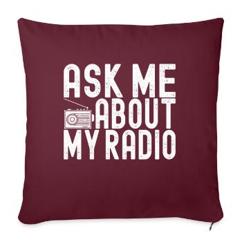 Radio amateur Opérateur radio amateur - Housse de coussin décorative 45 x 45 cm - bordeaux - Devant