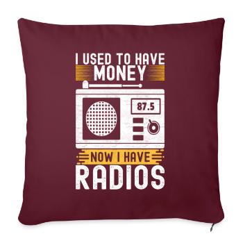 Radio amateur Opérateur radio amateur - Housse de coussin décorative 45 x 45 cm - bordeaux - Devant