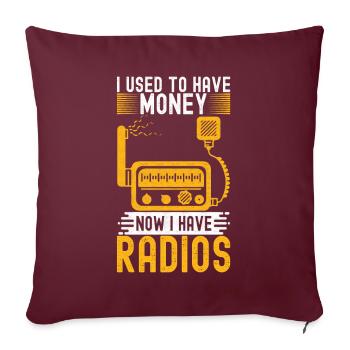Radio amateur Opérateur radio amateur - Housse de coussin décorative 45 x 45 cm - bordeaux - Devant