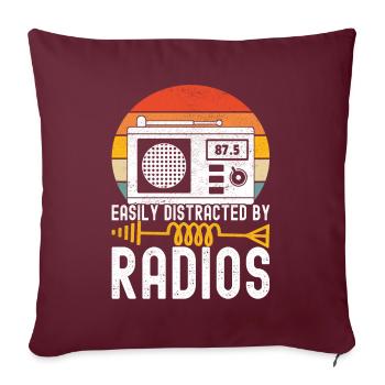 Radio amateur Opérateur radio amateur - Housse de coussin décorative 45 x 45 cm - bordeaux - Devant