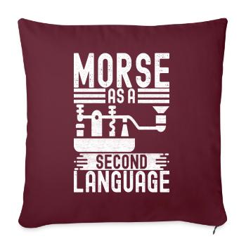 Radio amateur Opérateur radio amateur - Housse de coussin décorative 45 x 45 cm - bordeaux - Devant
