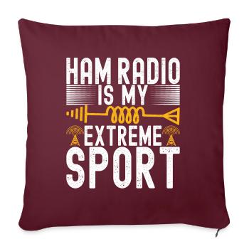 Radio amateur Opérateur radio amateur - Housse de coussin décorative 45 x 45 cm - bordeaux - Devant