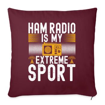 Radio amateur Opérateur radio amateur - Housse de coussin décorative 45 x 45 cm - bordeaux - Devant