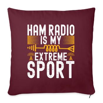 Radio amateur Opérateur radio amateur - Housse de coussin décorative 45 x 45 cm - bordeaux - Devant