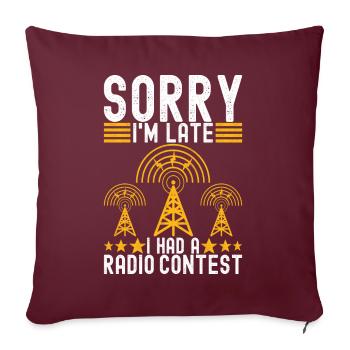 Radio amateur Opérateur radio amateur - Housse de coussin décorative 45 x 45 cm - bordeaux - Devant